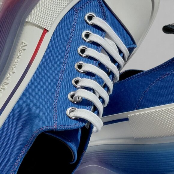 Alexander Mcqueen Men Tread Slick Blue & Red Low Top Sneakers EU 43.5  US 10.5 main image 12